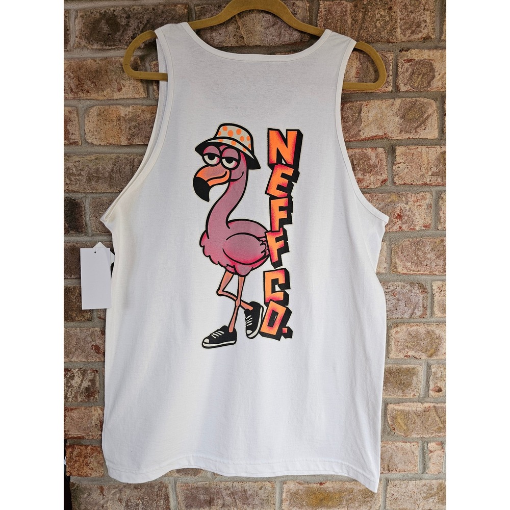 NEFF L Flamingo Bucket Hat Graphic Tank Top Shirt Tee Skater Surf Hipster NEW